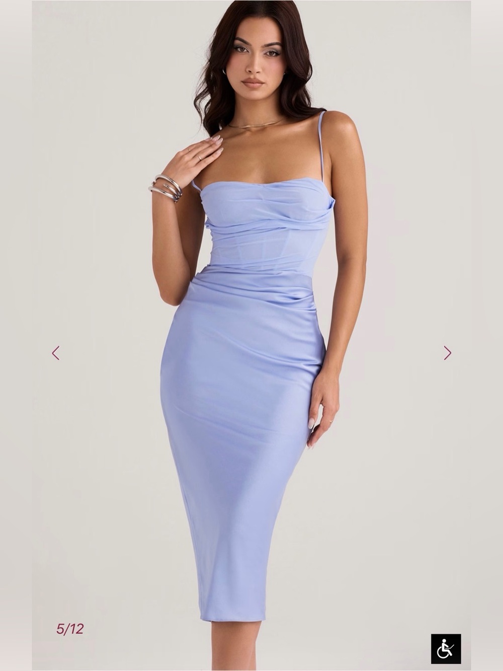 House of CB TEIA Sky Draped Corset Midi Dress Size L+